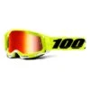 Maschera 100% Racecraft 2 Giallo Con Lente A Specchio Rosso -Bicicletta Negozio 100 50010 00004 001