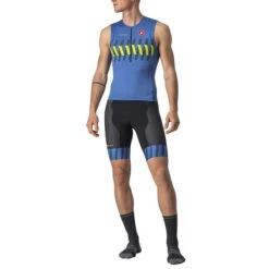 Pantaloncini Castelli Free Tri 2 Rosso Corsa Blu Verde