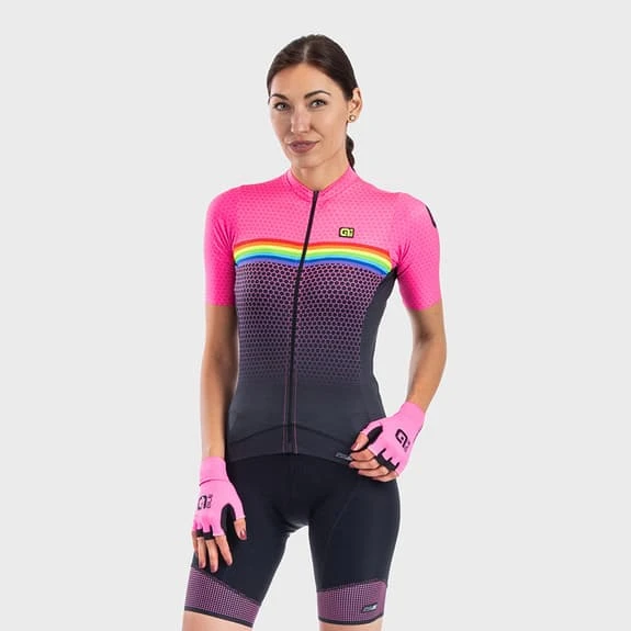 ALE Maglia Alé PRS Bridge Manica Corta Rosa Nero Multicolor Donna 5 ALE Maglia Alé PRS Bridge Manica Corta Rosa Nero Multicolor Donna - immagine 3