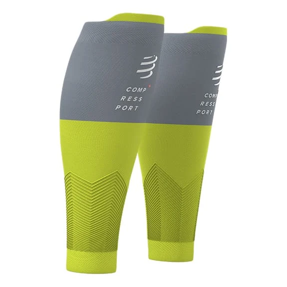 Collant Compressione Compressport R2V2 Verde Lime Grigio 3 Collant Compressione Compressport R2V2 Verde Lime Grigio