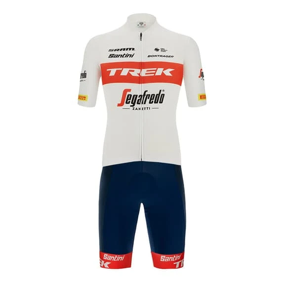 Santini Completo Trek-Segafredo 2022 Pro Team Bianco Rosso - Sleek Fit 3 Santini Completo Trek-Segafredo 2022 Pro Team Bianco Rosso - Sleek Fit